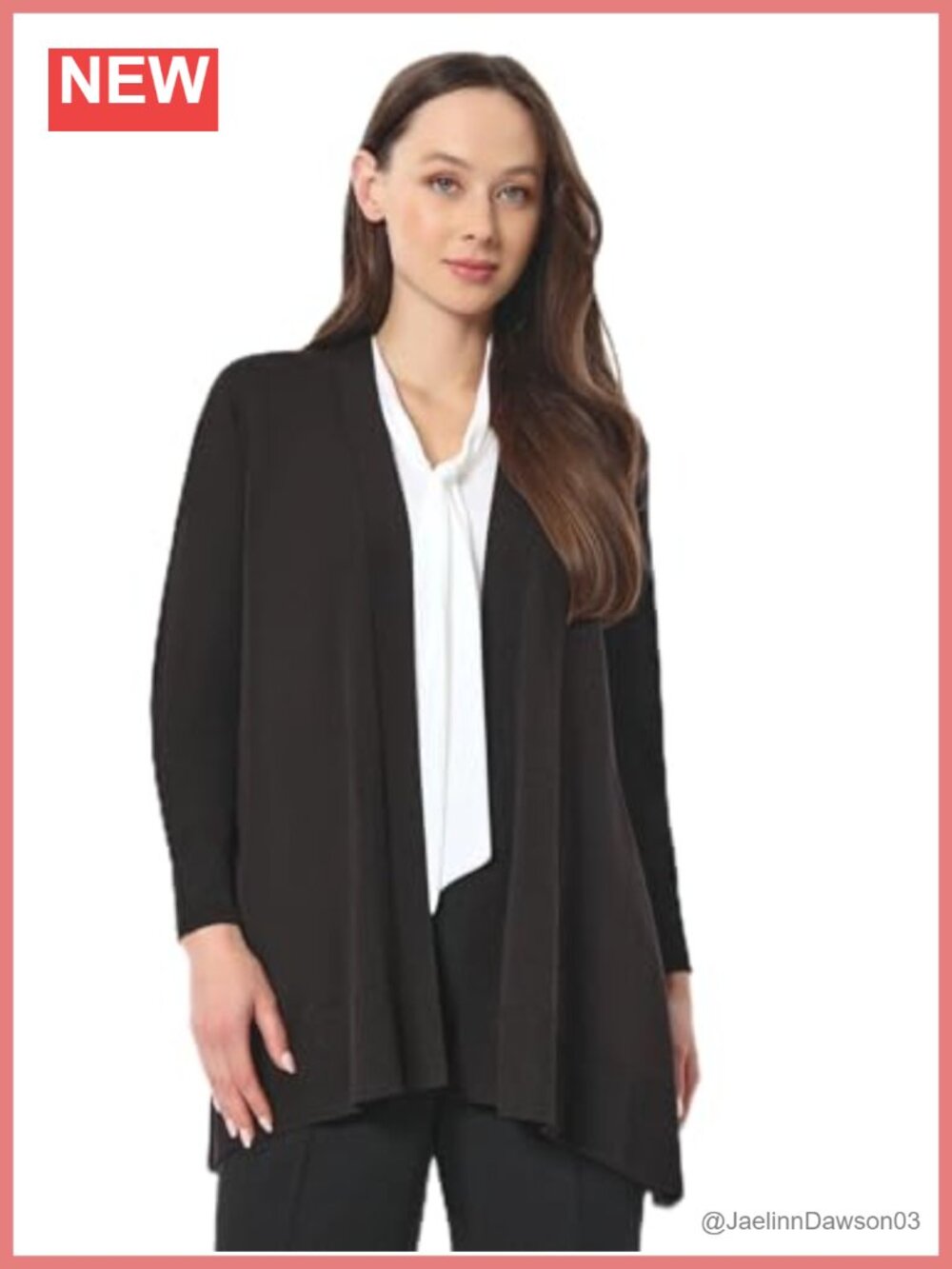 Shark Bite Open Front Cardigan Cotton Blend Short Length Hand Wash